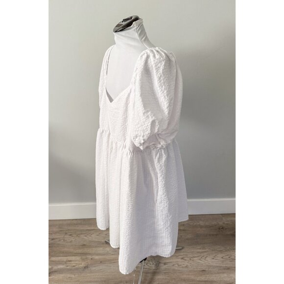 Old Navy Fit & Flare Puff-Sleeve Seersucker All-Day Mini Dress - Picture 11 of 12